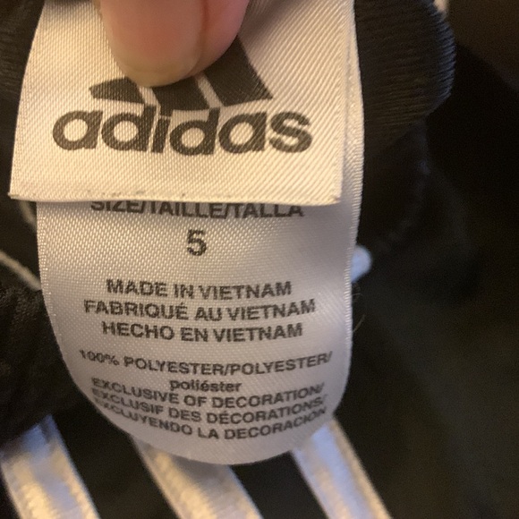 Adidas black tracksuit jacket jogger pant set size 5. In good condition. - Picture 3 of 13